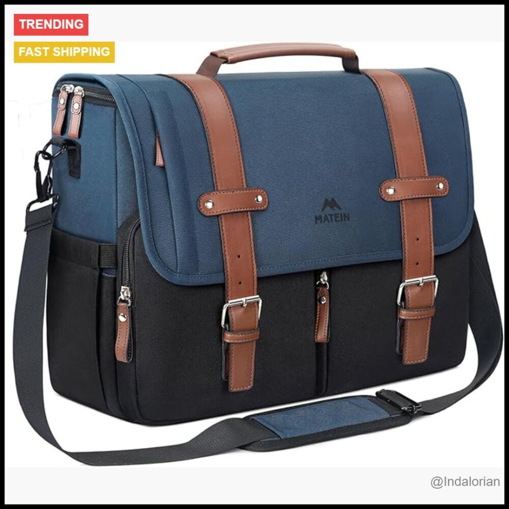 Large Water Resistant Messenger Bag Crossbody Satchel Laptop Briefcase Work